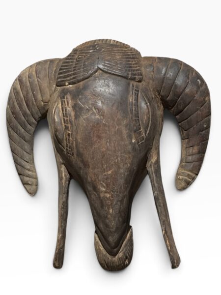 Vintage Guro Ram Mask – Hand-Carved West African Tribal Art