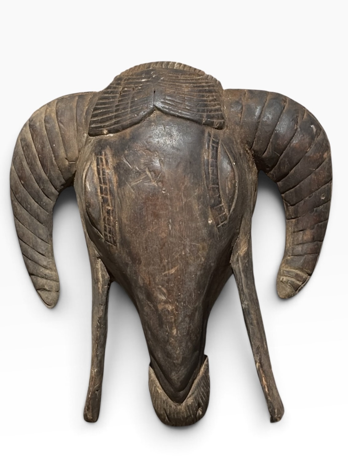 Vintage Guro Ram Mask – Hand-Carved West African Tribal Art