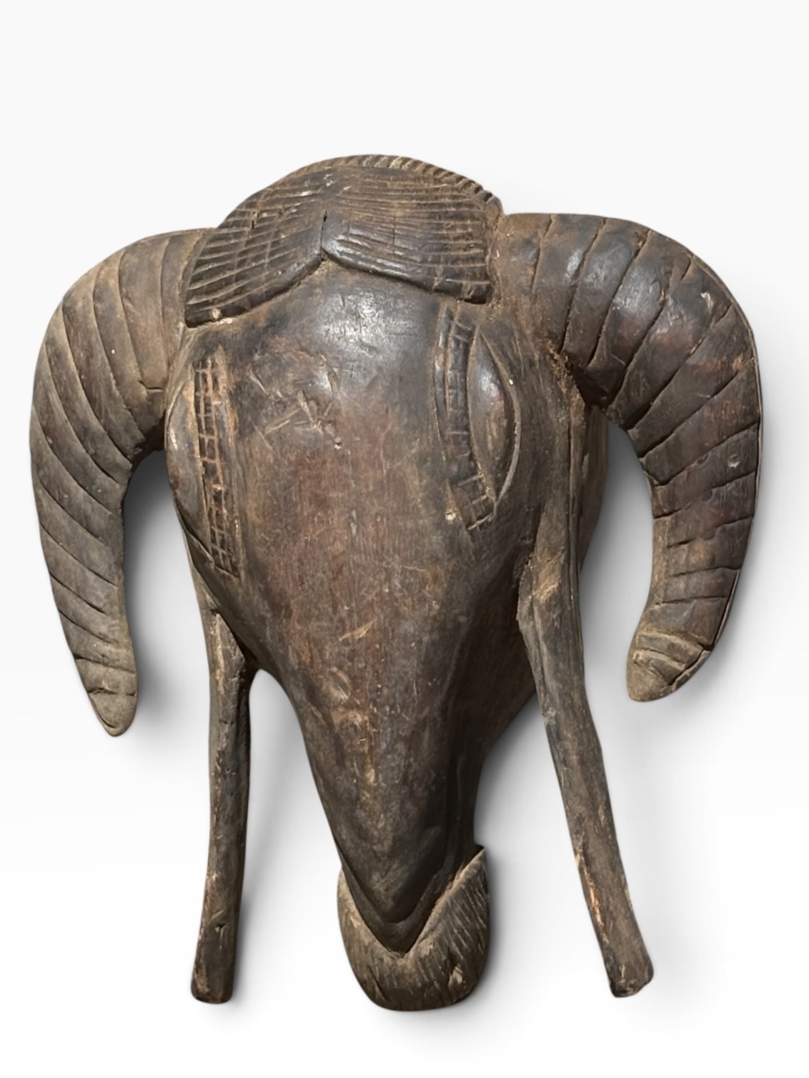 Vintage Guro Ram Mask – Hand-Carved West African Tribal Art - Image 4