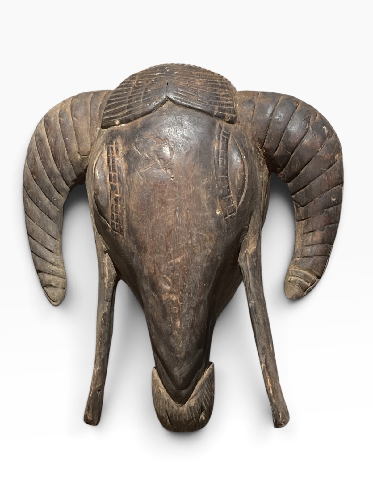 Vintage Guro Ram Mask – Hand-Carved West African Tribal Art - Image 5