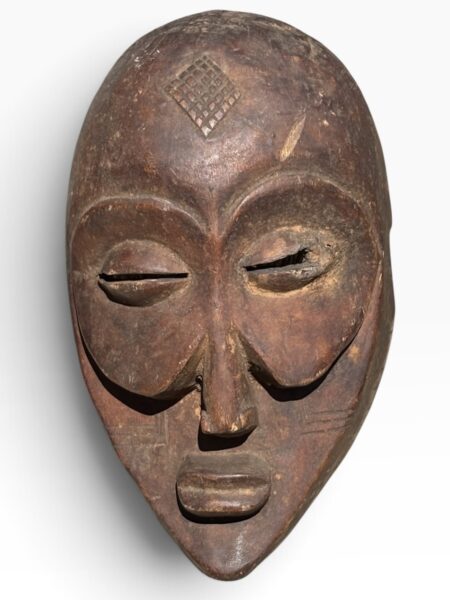 Vintage 13” Bembe Heart-Shaped Ancestral Mask – Gabon