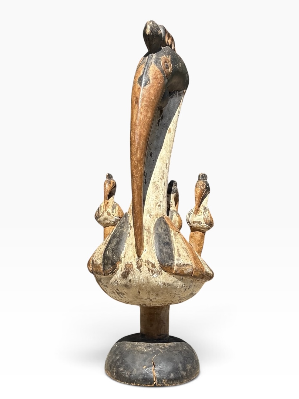 Large 27" Vintage Senufo Poropianong Hornbill Bird Statue – Côte d'Ivoire - Image 3