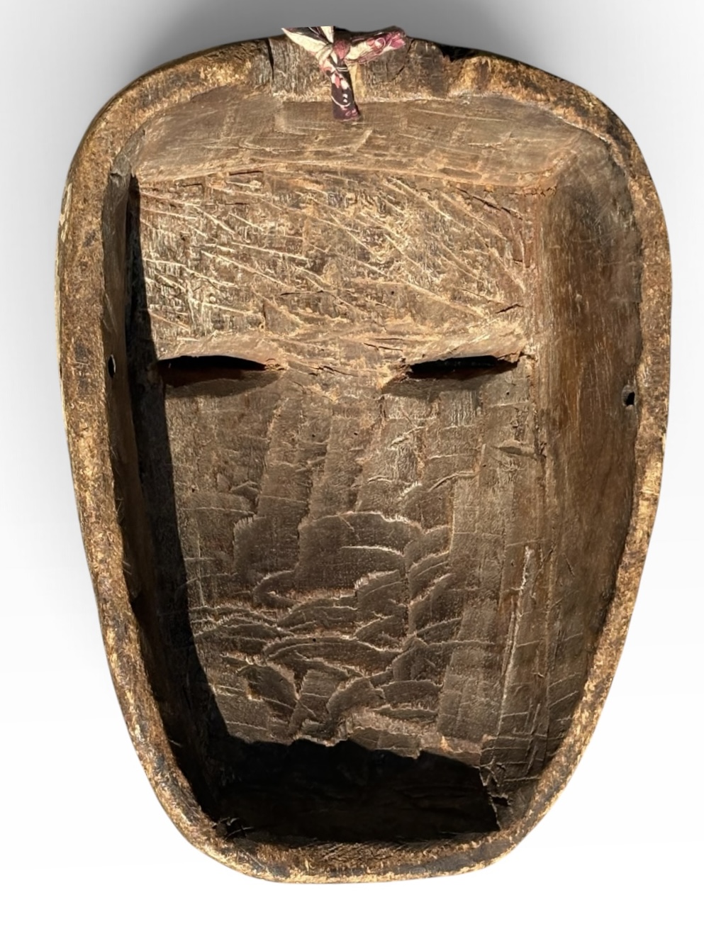 12” Vintage Galoa Polychrome Geometric Mask – Lambaréné Region, Gabon - Image 7