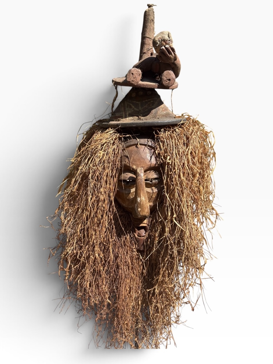 Large 30" Vintage Yaka Kholuka Initiation Mask – DR Congo- 76.2 cm - Image 2