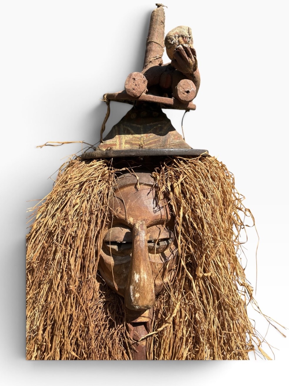 Large 30" Vintage Yaka Kholuka Initiation Mask – DR Congo- 76.2 cm - Image 5