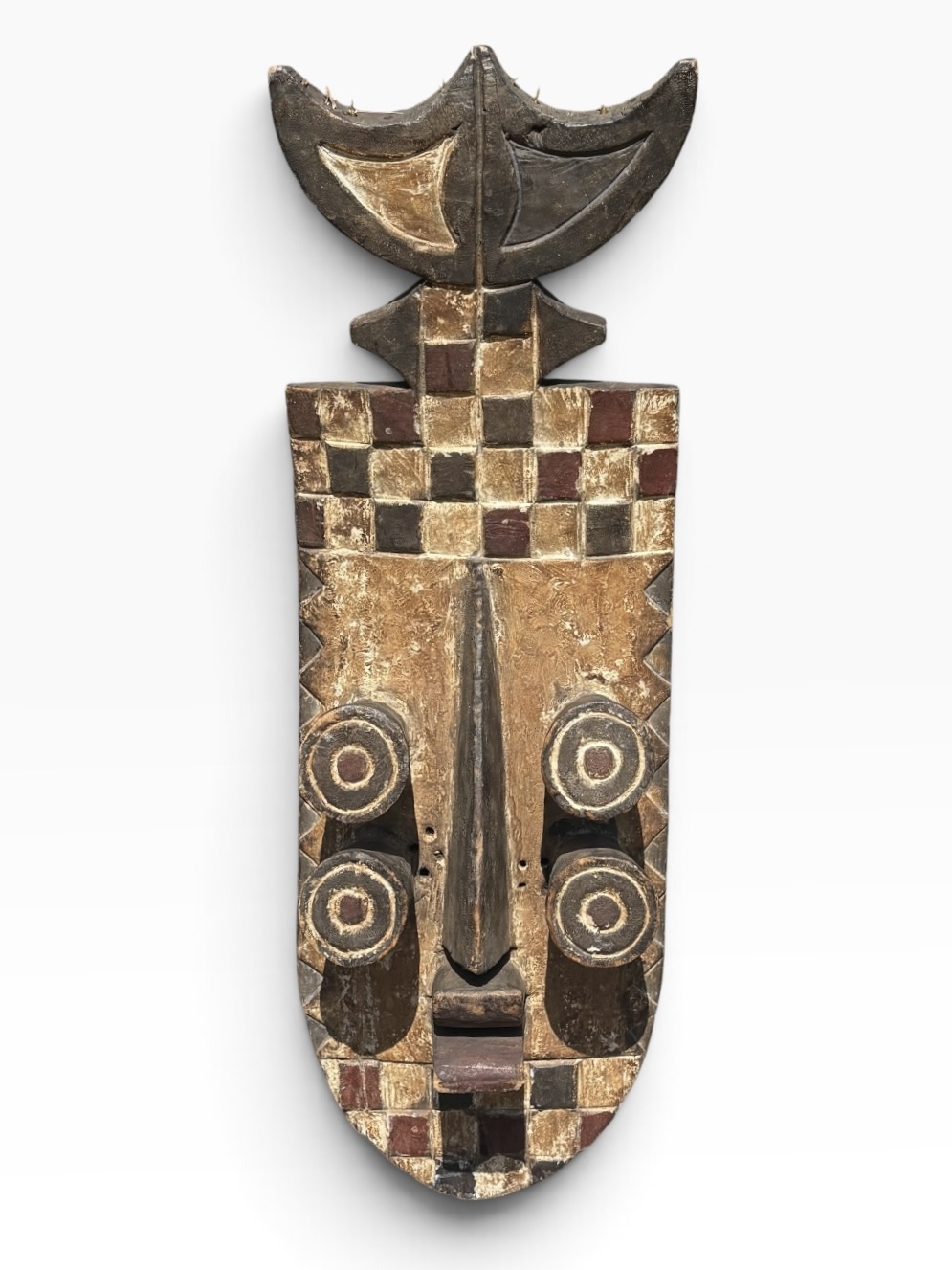 Large 32" Vintage Grebo Multi-Eyed Geometric Mask – Liberia - Image 2