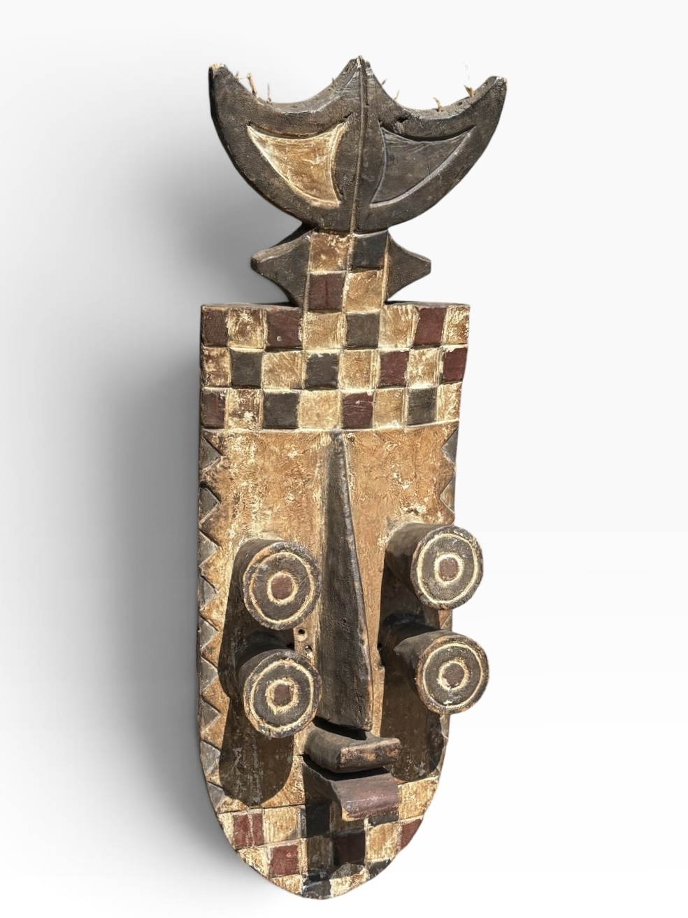 Large 32" Vintage Grebo Multi-Eyed Geometric Mask – Liberia