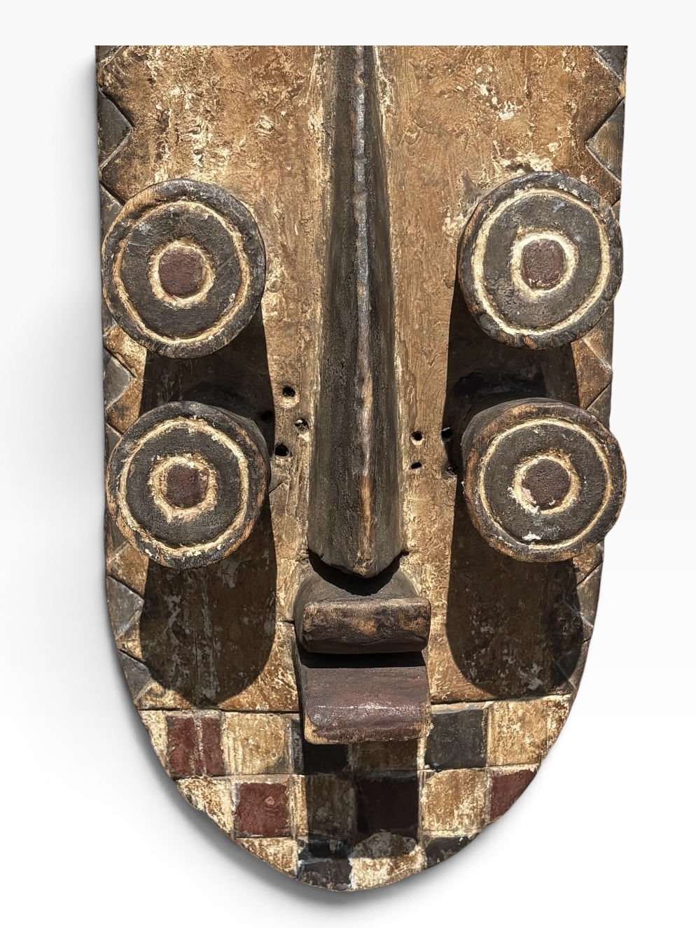 Large 32" Vintage Grebo Multi-Eyed Geometric Mask – Liberia - Image 5
