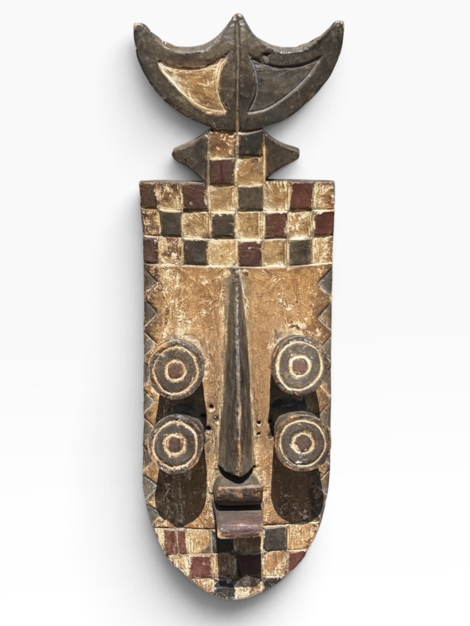 Large 32" Vintage Grebo Multi-Eyed Geometric Mask – Liberia - Image 6