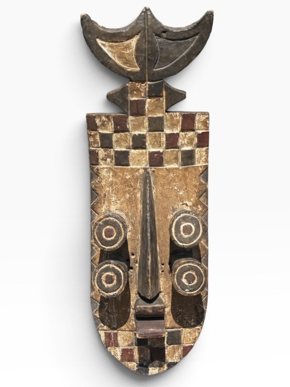 Large 32" Vintage Grebo Multi-Eyed Geometric Mask – Liberia - Image 7
