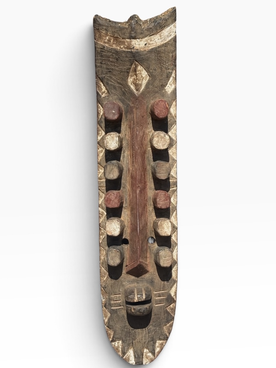 Large 31" Vintage Grebo Multi-Eyed Geometric Mask – Liberia - Image 3