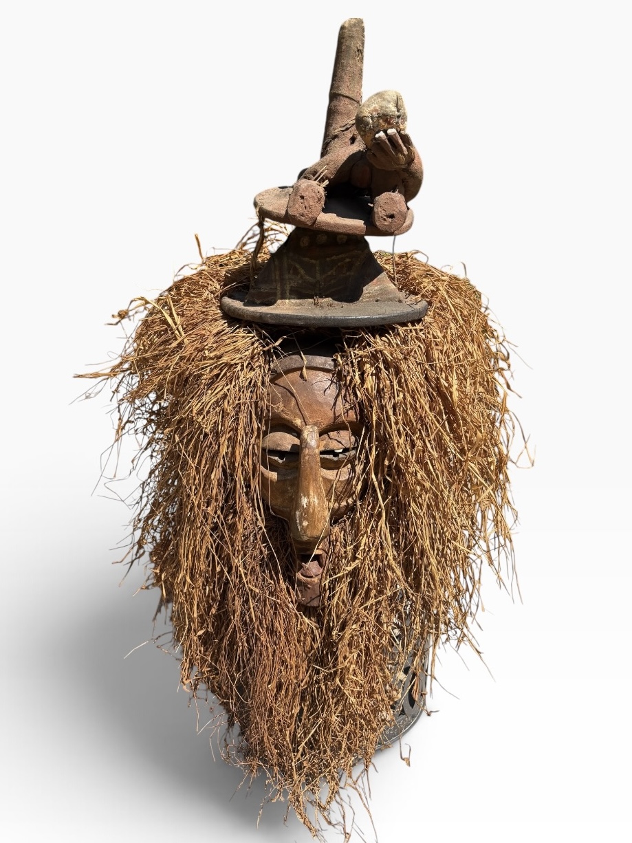 Large 30" Vintage Yaka Kholuka Initiation Mask – DR Congo- 76.2 cm