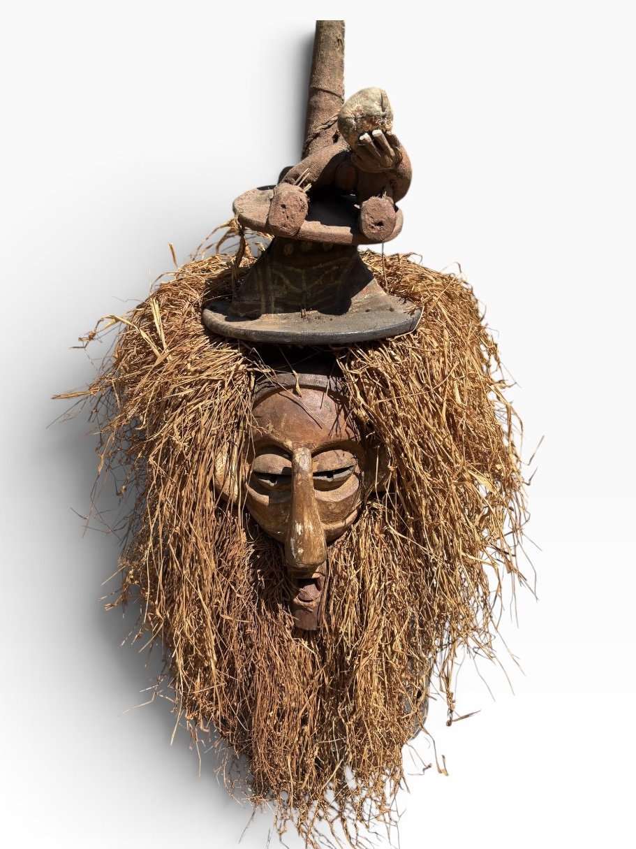 Large 30" Vintage Yaka Kholuka Initiation Mask – DR Congo- 76.2 cm - Image 7