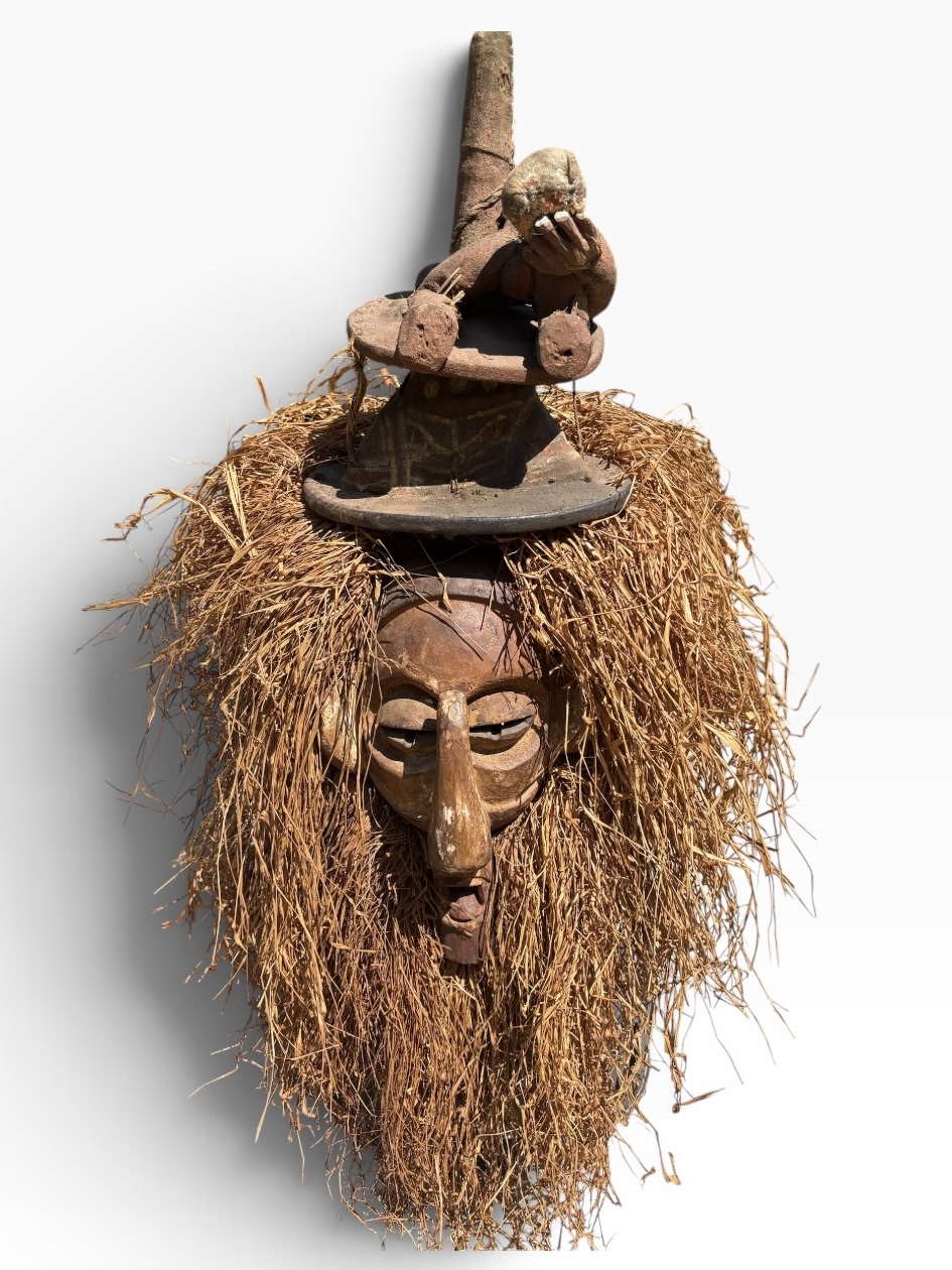 Large 30" Vintage Yaka Kholuka Initiation Mask – DR Congo- 76.2 cm - Image 8