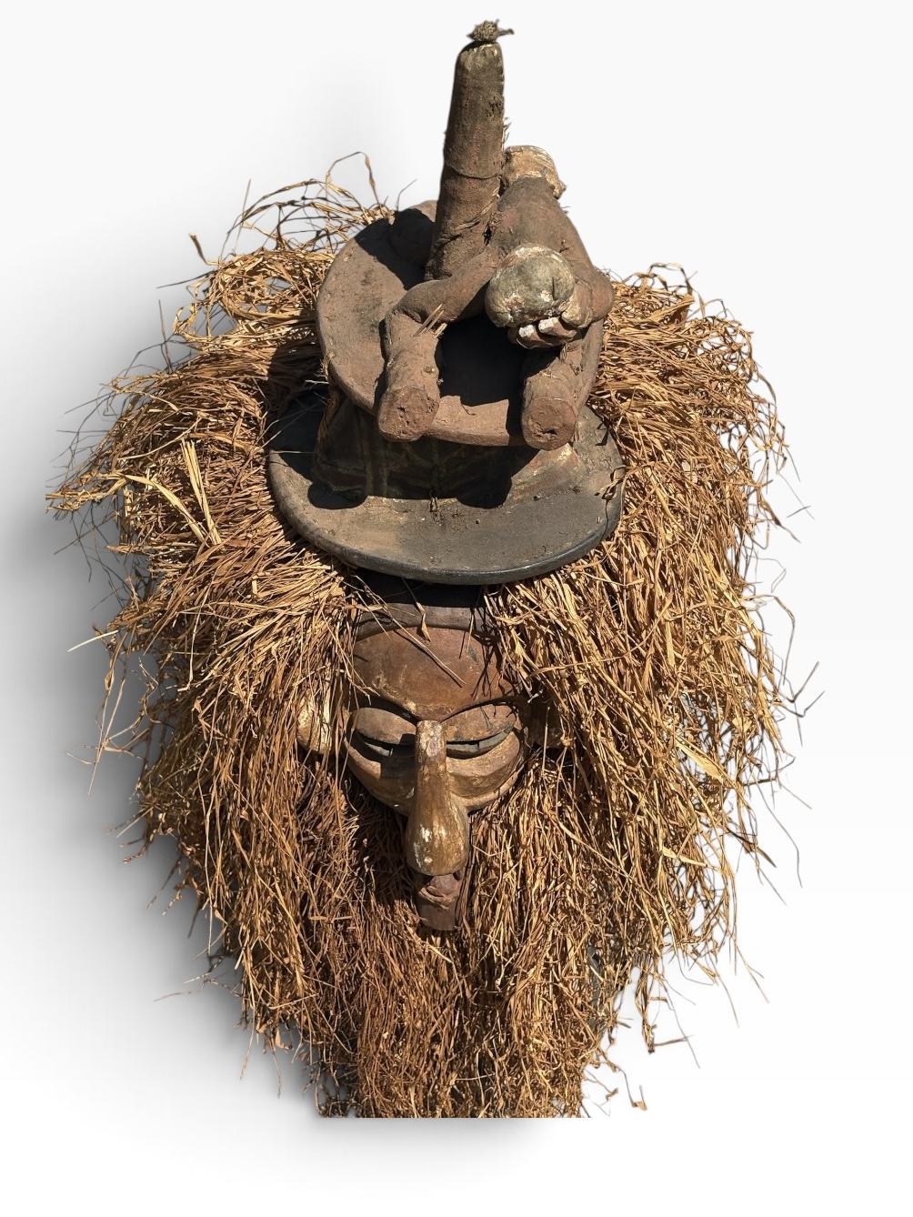 Large 30" Vintage Yaka Kholuka Initiation Mask – DR Congo- 76.2 cm - Image 9