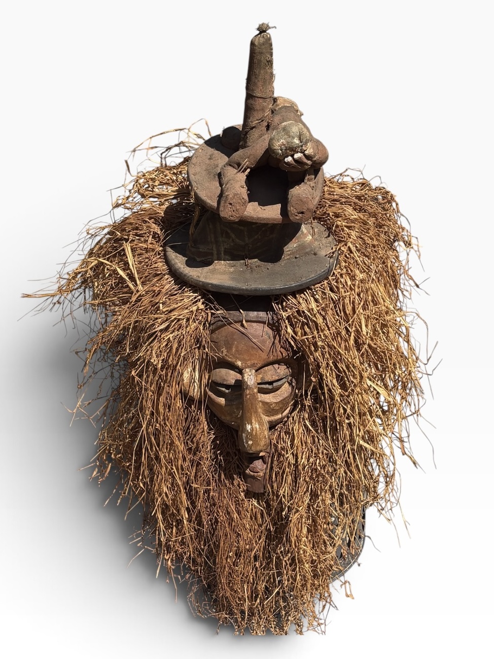 Large 30" Vintage Yaka Kholuka Initiation Mask – DR Congo- 76.2 cm - Image 10