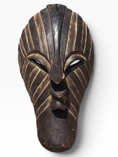 20" Vintage Luba Kifwebe Striated Wood Mask – DR Congo (51 cm)