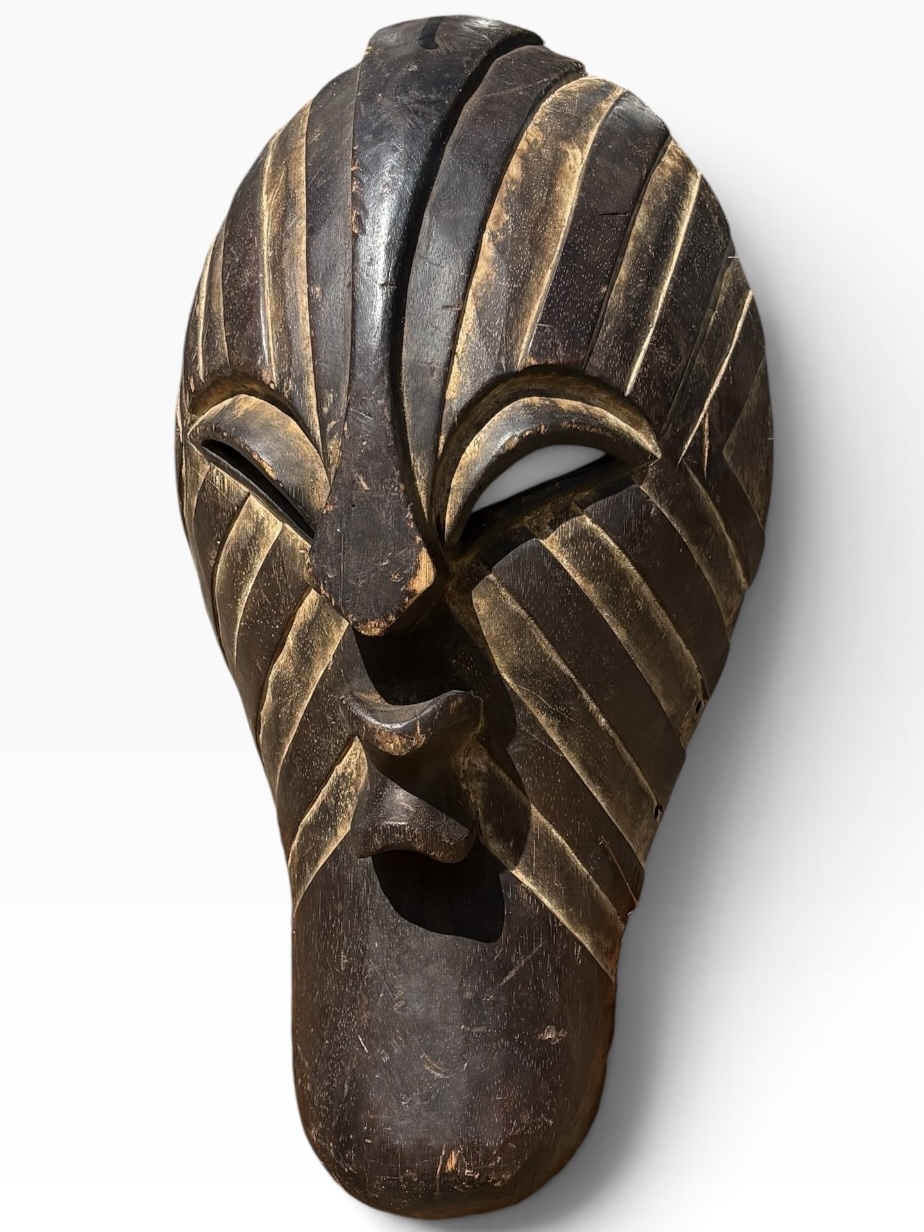 20" Vintage Luba Kifwebe Striated Wood Mask – DR Congo (51 cm) - Image 4