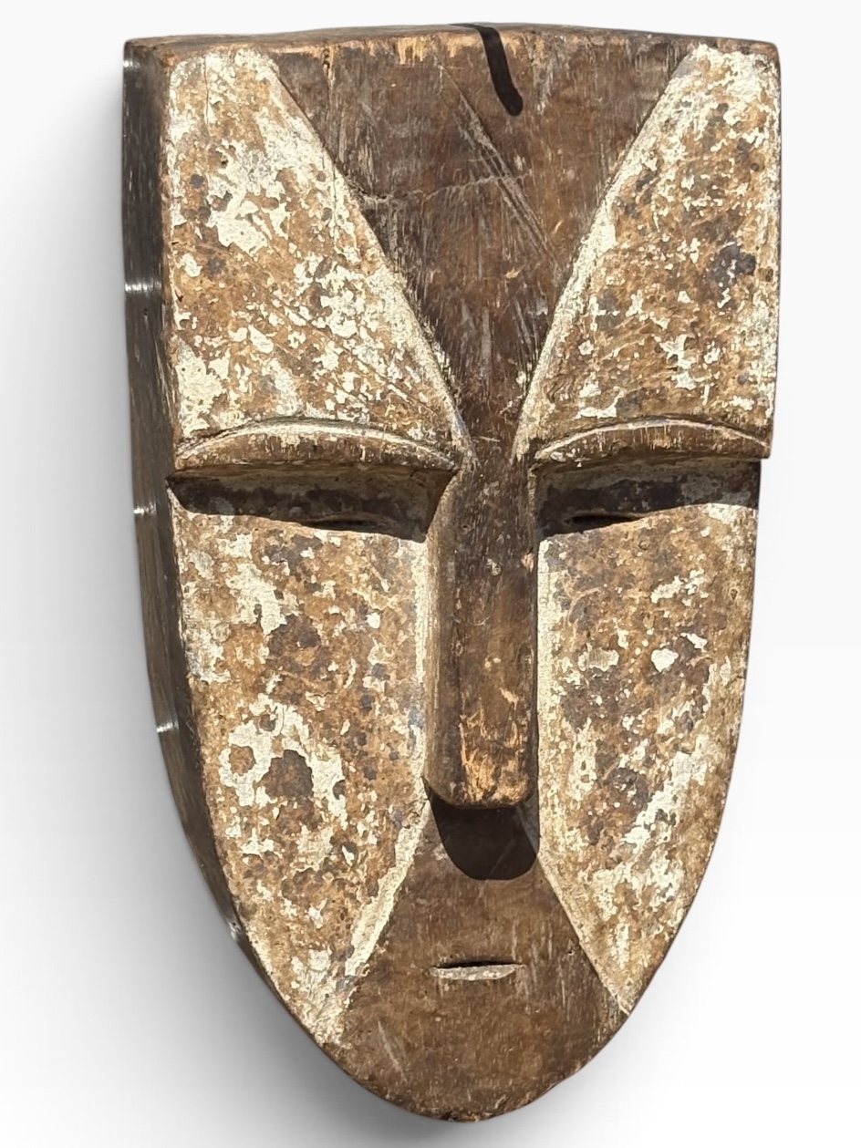 Vintage Mvuvi Abstract Kaolin Spirit Mask – Gabon