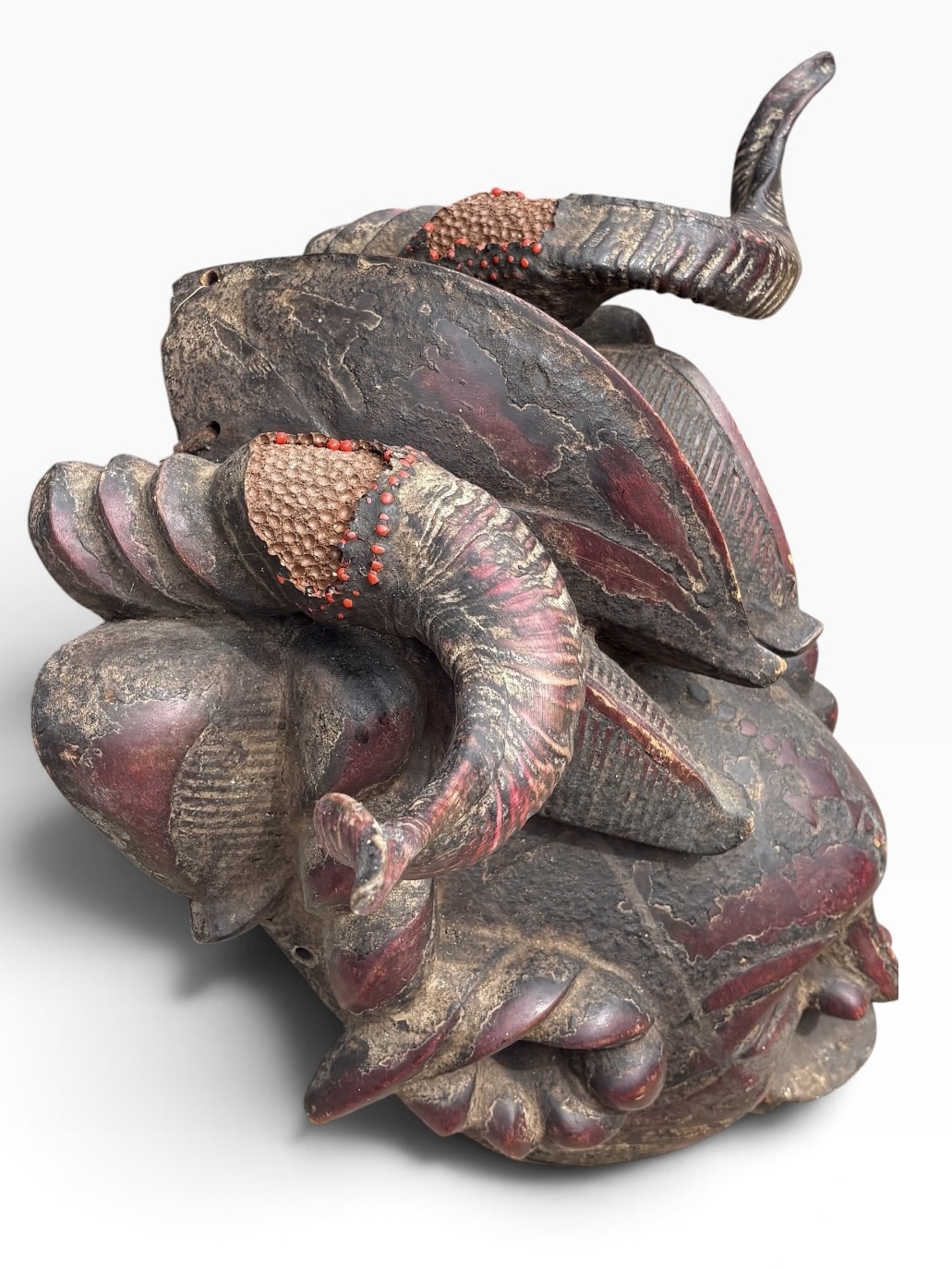 24” Vintage Ejagham Cross River Horned Mask – Nigeria / Cameroon - Image 11