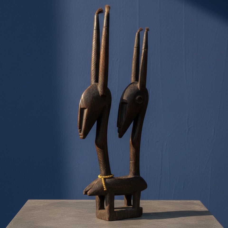 Vintage Bamana Double Chi Wara Antelope Headdress – Mali - Image 5