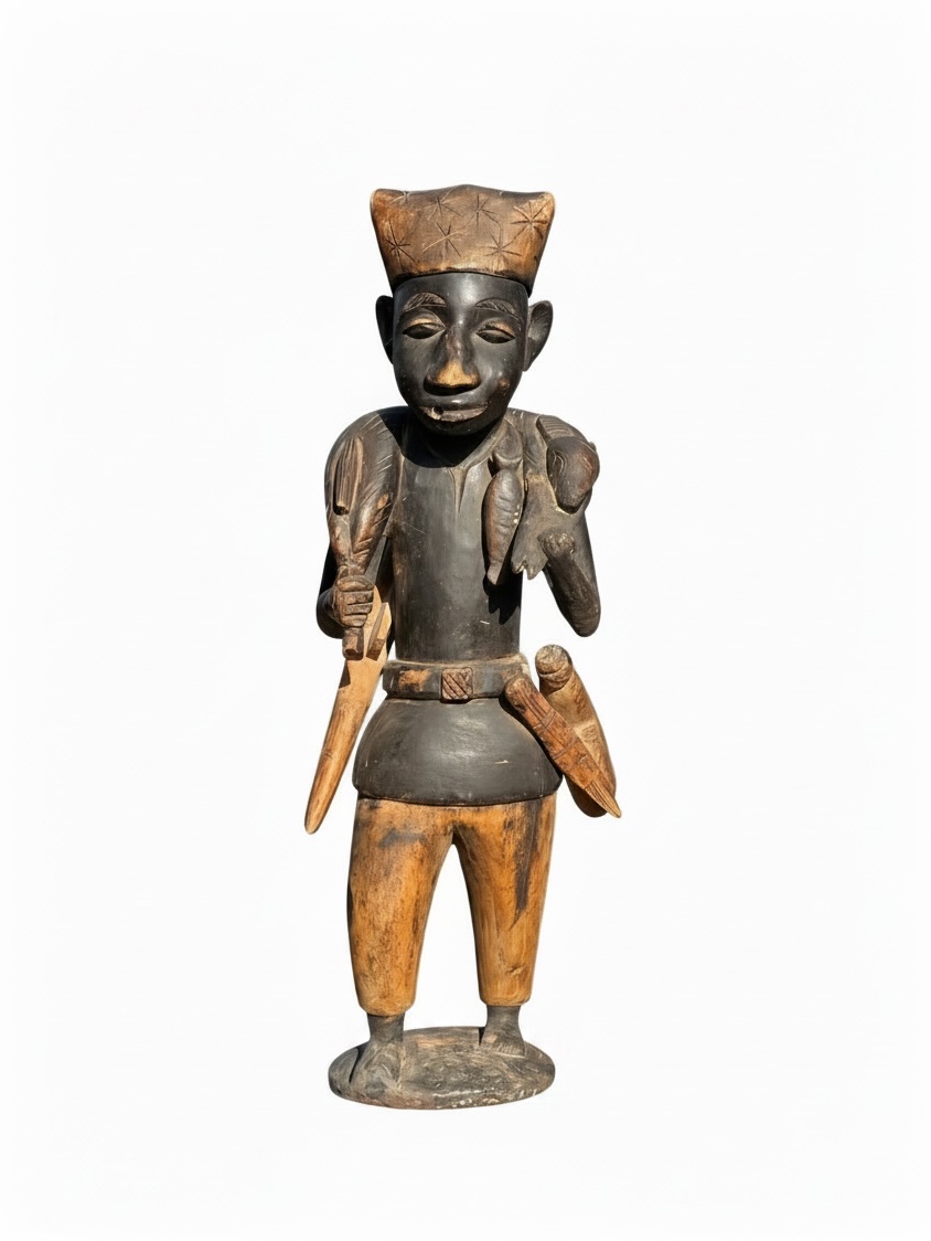 26 “ Standing Male Figure with Star-Incised Headdress - Image 4