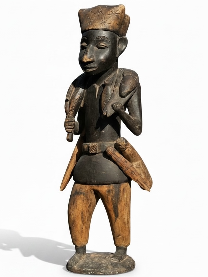 26 “ Standing Male Figure with Star-Incised Headdress - Image 3