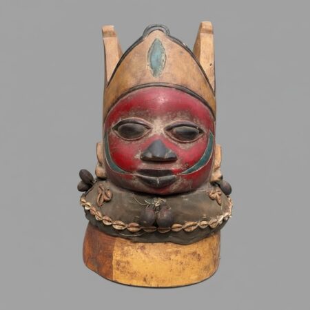 Yoruba Gelede Helmet Mask – Hand-Carved Ceremonial Art, 24" (61 cm)