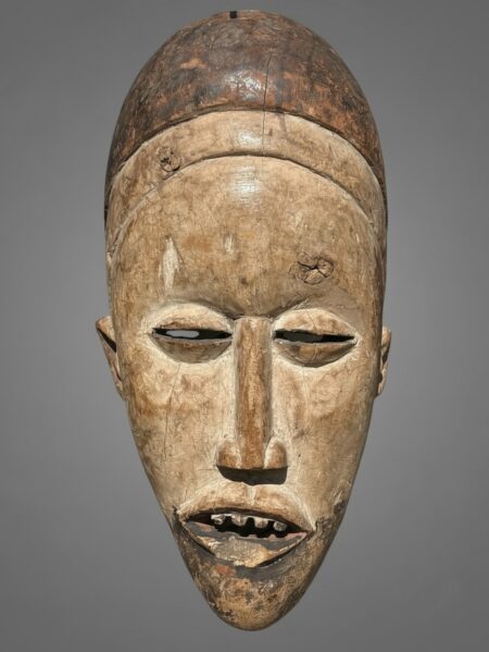Bakongo Ritual Mask — Large Hand-Carved Wood Ceremonial Mask, DR Congo