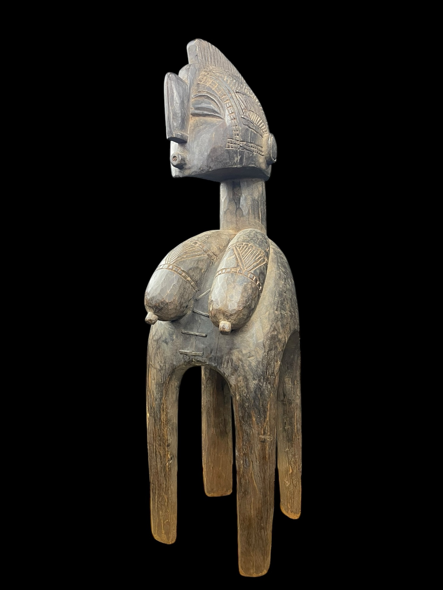 Oversized 32" Vintage Baga Nimba D'mba Shoulder Headdress – Guinea - Image 2