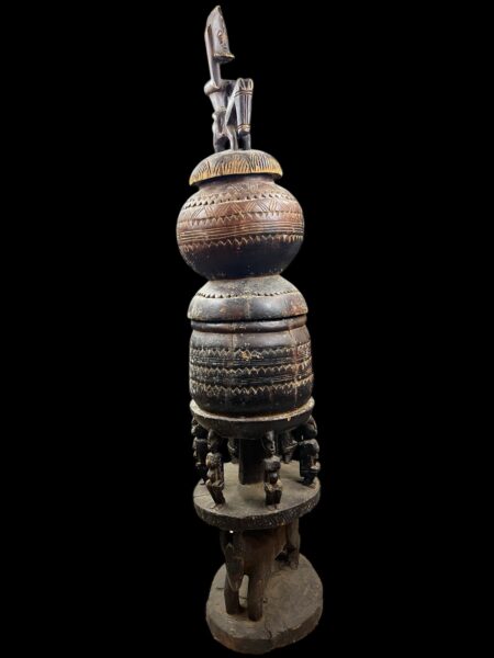 Monumental 5 1/4 Ft Vintage Dogon Multi-Tiered Equestrian Ritual Vessel – Mali