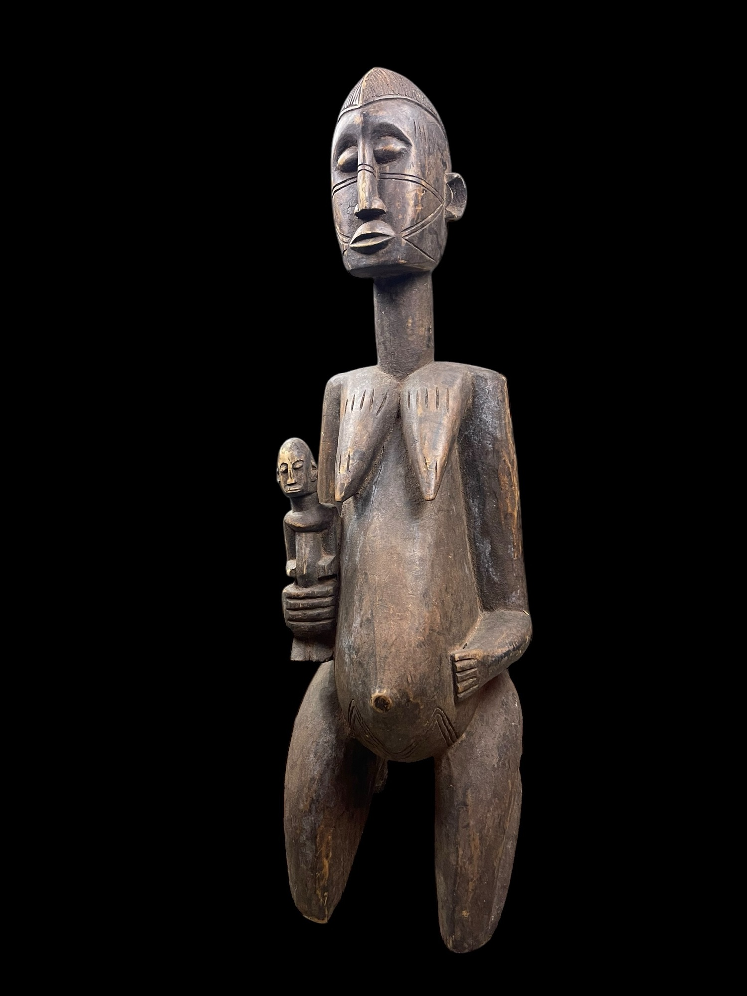 Monumental 3 3/4 Ft Vintage Dogon Maternity Figure – Mali - Image 2